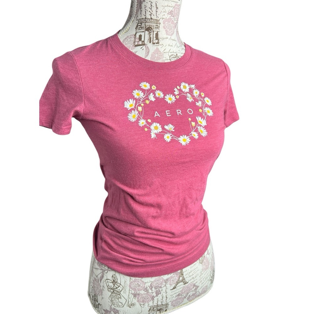 Womens Aeropostale Daisy Love Logo Graphic Tee Shirt - Sz S - Picture 7 of 7